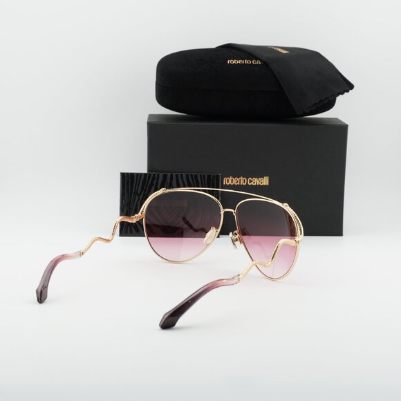Roberto Cavalli SRC090M 300K Aviator Sunglasses - Gold/Pink main image 9